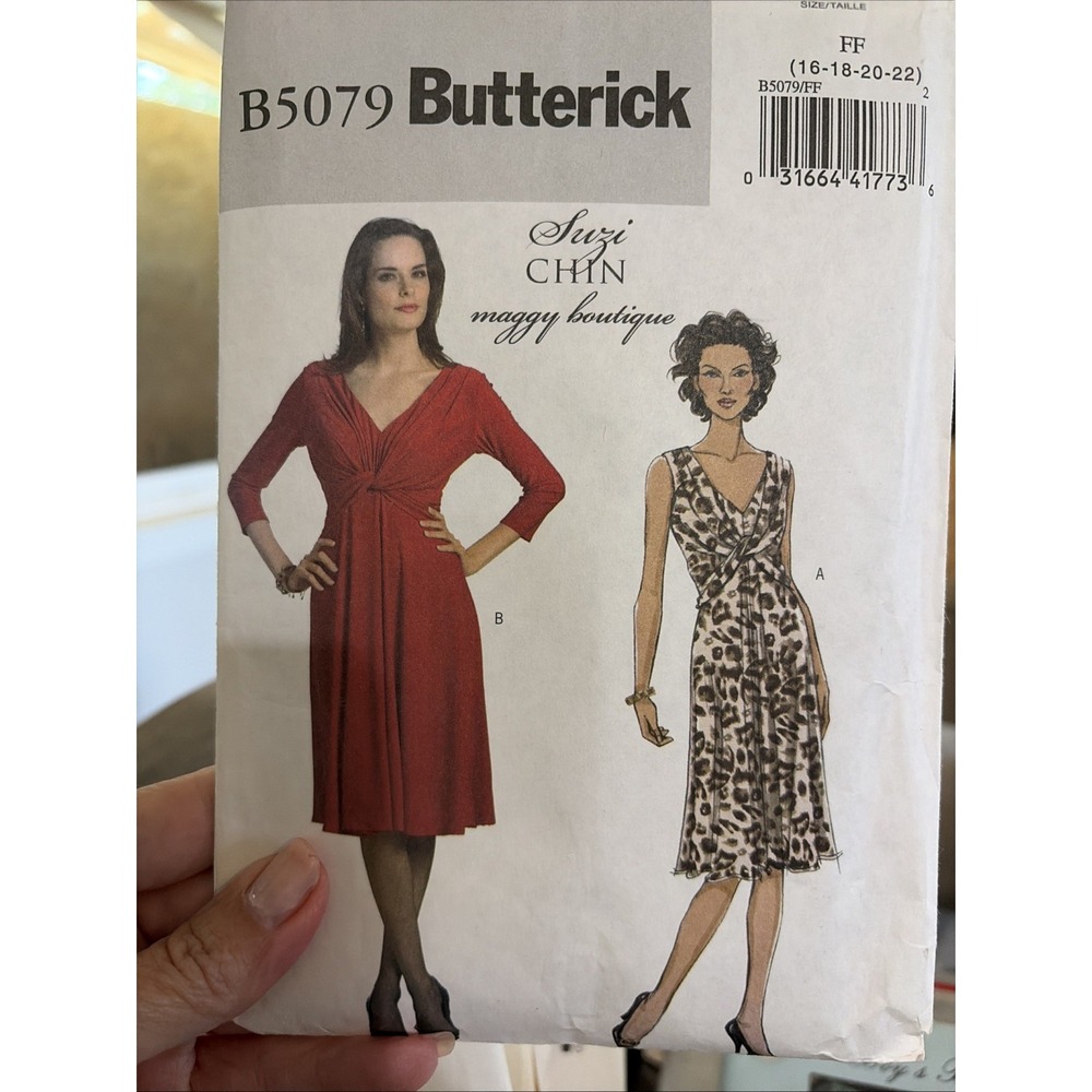 2007 Butterick B5079 Suzi Chin Dress Sewing Pattern Size 16-22 Uncut FF